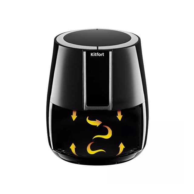 Аэрогриль, Kitfort, КТ-2227, Сенсорное управление, 3.5л, 8 программ, Температура нагрева 70-200°C, Таймер 60 мин, Съемная крышка, Длина шнура 0.9м, Мощность 1500 Вт, Чёрный