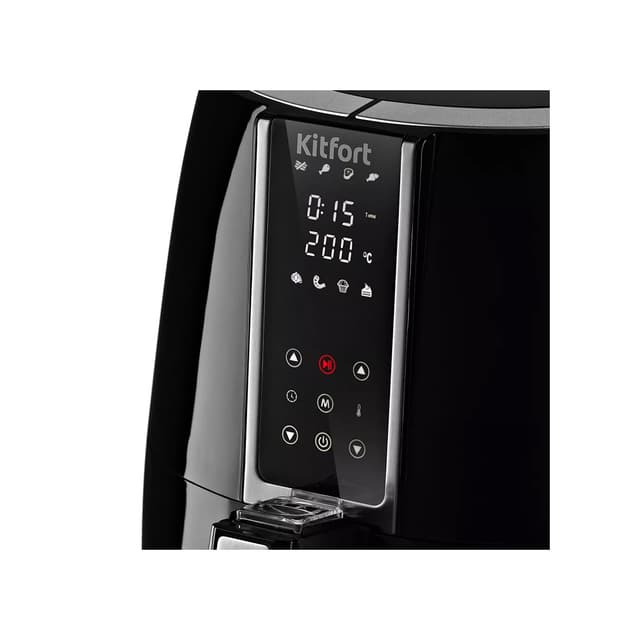 Аэрогриль, Kitfort, КТ-2227, Сенсорное управление, 3.5л, 8 программ, Температура нагрева 70-200°C, Таймер 60 мин, Съемная крышка, Длина шнура 0.9м, Мощность 1500 Вт, Чёрный