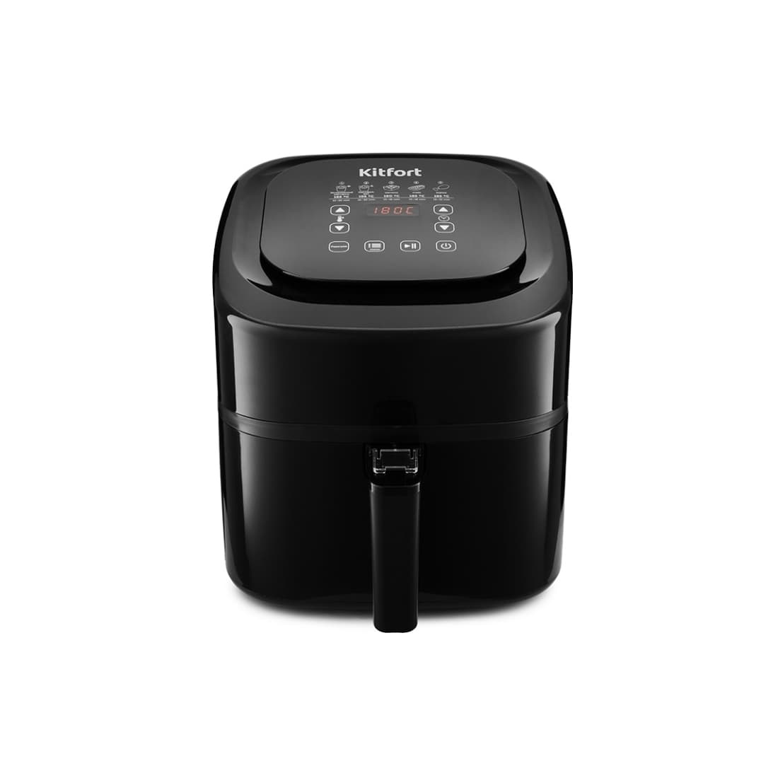 Аэрогриль, Kitfort, КТ-2215, Объем 4.5л, 5 программ, Температура 80-200 °C, Сенсорное управление, Таймер, Мощность 1500 Вт, Черный