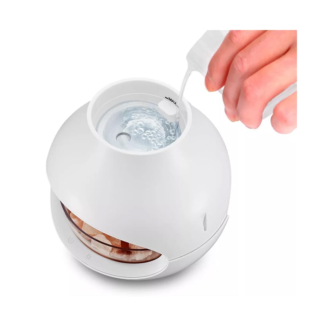 Соляная лампа-ароматизатор, Kitfort, KT-2844, Мощность 10 Вт, 5 уровней интенсивности света, Объем 250 мл, Длина кабеля 1.5 м, Белый