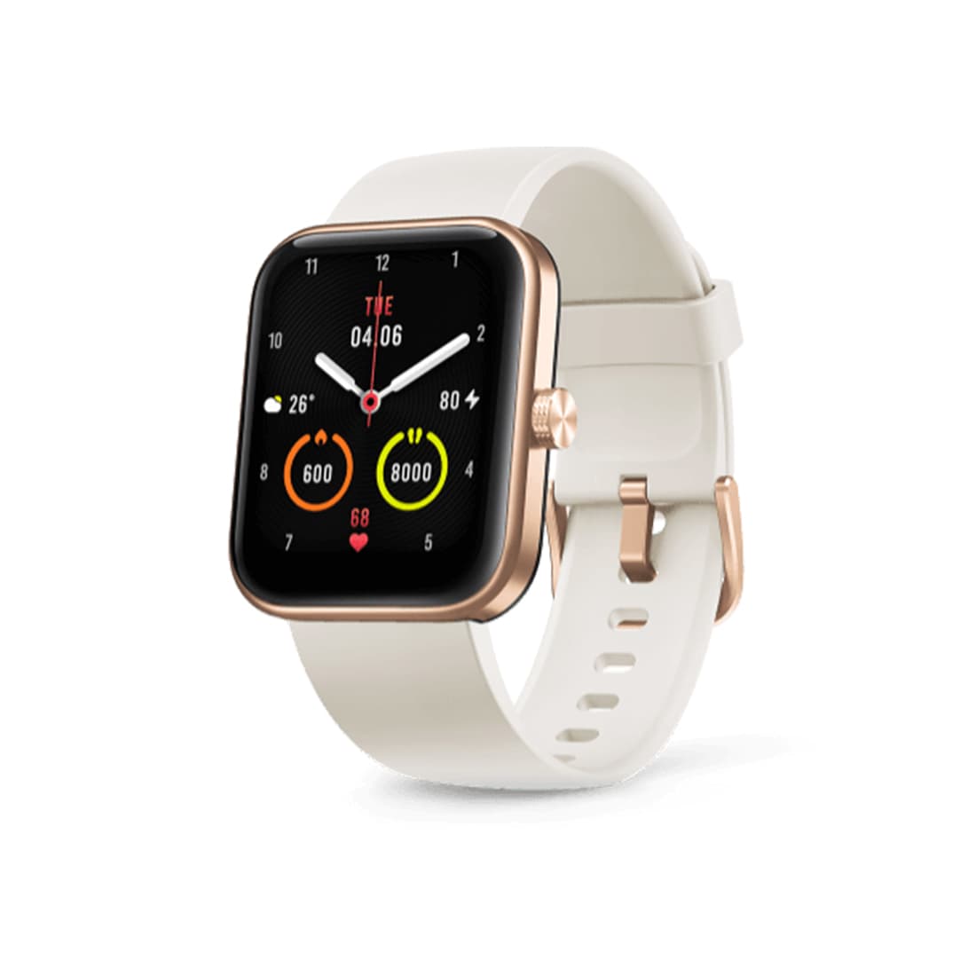 Смарт часы, 70Mai, Maimo WT2105, Сенсорный экран 1,69" TFT-LCD, Вес 24 гр., Водонепроницаемость 5 АТМ, Алюминиевый Сплав, Силиконовый ремешок, G-датчик, Датчик частоты сердечных сокращений PPG, BT5.0 BLE, Батарея 300 мАч, Магнитный способ зарядки, Время работы 10 дней (стандартное использование), 21 день (базовый режим), Android 6.0+, iOS 9.0+, Совместимо с Maimo App, Белый силиконовый ремешок, Rose Gold