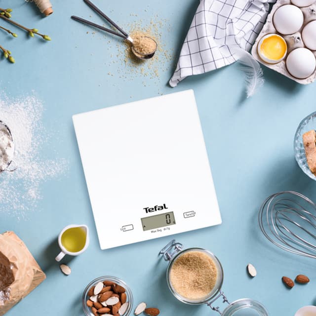 Весы кухонные, Tefal, BC5304V0, Стекло, Максимальный вес 5 кг, Шаг 1 г, Белый