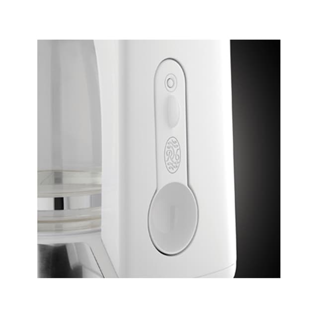 Кофеварка капельная, Russell Hobbs, 24390-56, Капельная, Мощность 1100W, Объем 1.2л, Нержавеющая сталь, Пластик, Дисплей, Индикатор уровня воды, Противокапельная система, Белый