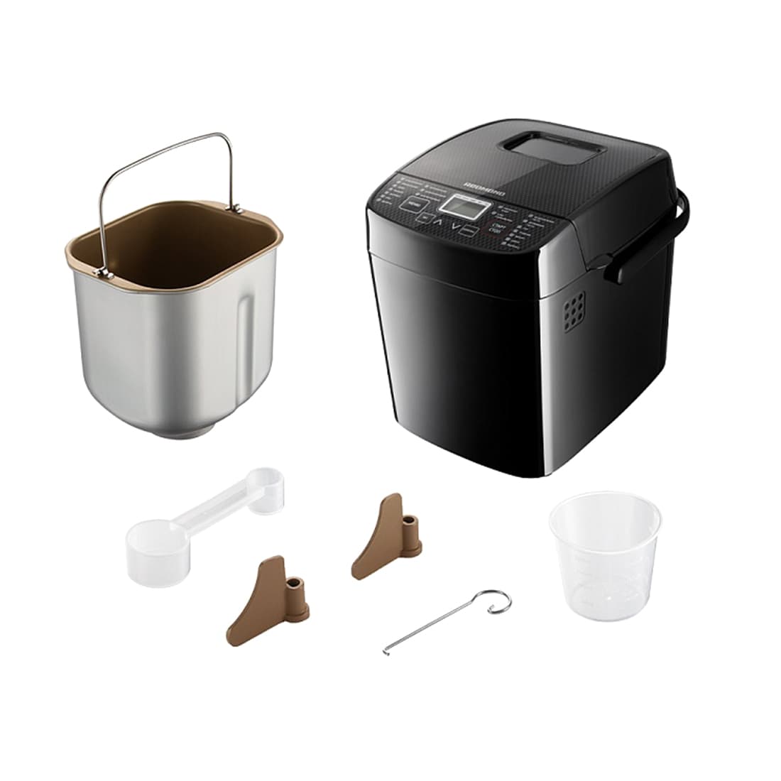 Хлебопечь, Redmond, RBM-1908, 450 Вт, Количество программ 19, Таймер, Смотровое окно, Размер выпечки 500/750гр, Выбор корочки, Черный