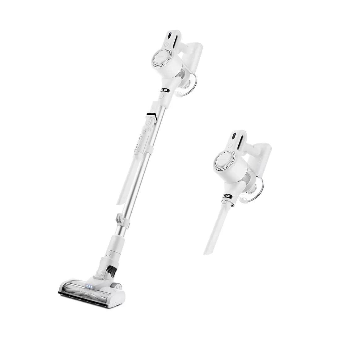 Беспроводной вертикальный пылесос, Kitfort, КТ-5117, Объем пылесборника 0.5л, 2 скорости работы, Турбощетка с подсветкой, Время работы до 34 мин, Врмя зарядки 4-5ч, НЕРА-фильтр Н13, Длина шнура 1.5м, Мощность 150 Вт, Белый