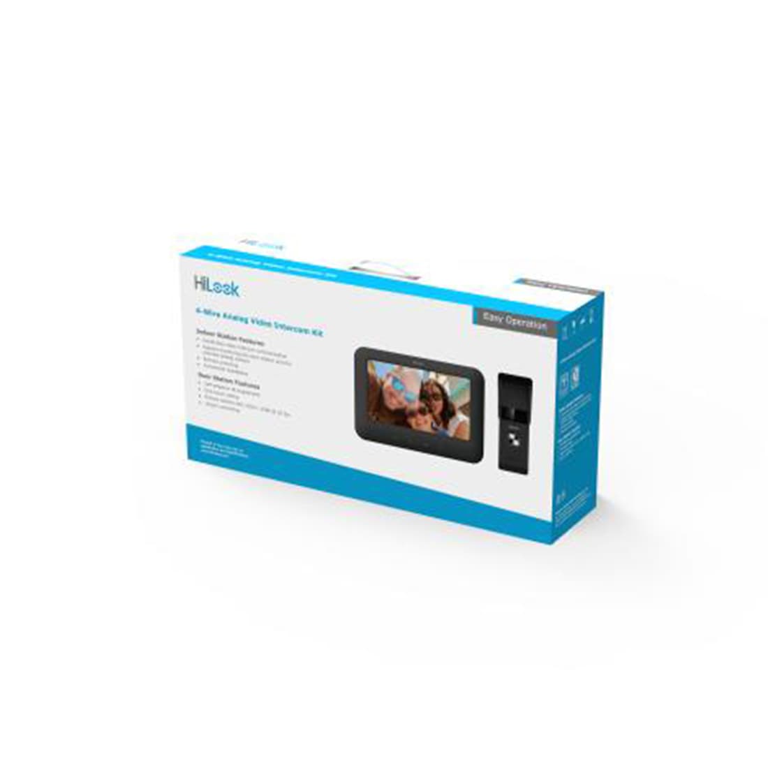 Комплект видеодомофона, HiLook, VI-K13P, Комплект 4-проводного аналогового видеодомофона, Поддерживает максимум 2 дверные станции и 3 внутренние станции в одной системе, 7-дюймовый цветной TFT LCD, 1920 ? 1080Разрешение потока: 960 ? 576, от -10° C до + 55° C, IP65