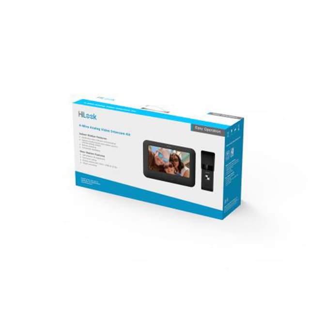 Комплект видеодомофона, HiLook, VI-K13P, Комплект 4-проводного аналогового видеодомофона, Поддерживает максимум 2 дверные станции и 3 внутренние станции в одной системе, 7-дюймовый цветной TFT LCD, 1920 ? 1080Разрешение потока: 960 ? 576, от -10° C до + 55° C, IP65