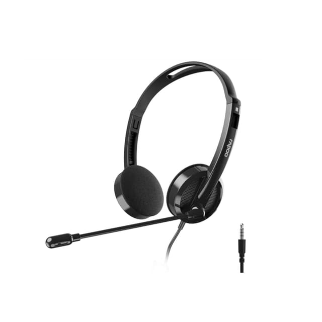 Гарнитура, Rapoo, H101, Тип крепления: Дуговые, Выходная мощность 50мВт, 3.5MiniJack, Длина кабеля 2.2м