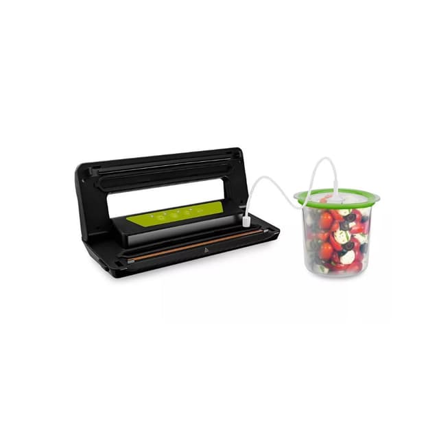 Вакууматор, Kitfort, КТ-1528-2, черно-салатовый,Мощность 110 Вт, Максимальная ширина пакета для вакуумирования 28 см,Длина шнура 1,3 м