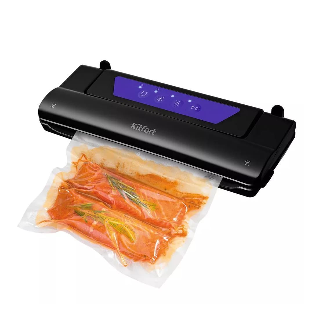 Вакууматор, Kitfort, КТ-1528-1, Ширина шва 2 мм. Сенсорное управление, 5 режимов работы, Черно-фиолетовый