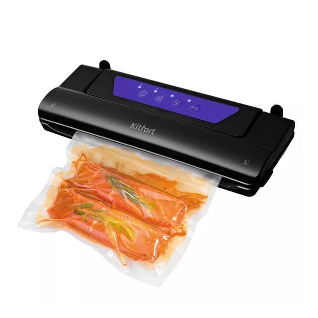 Вакууматор, Kitfort, КТ-1528-1, Ширина шва 2 мм. Сенсорное управление, 5 режимов работы, Черно-фиолетовый