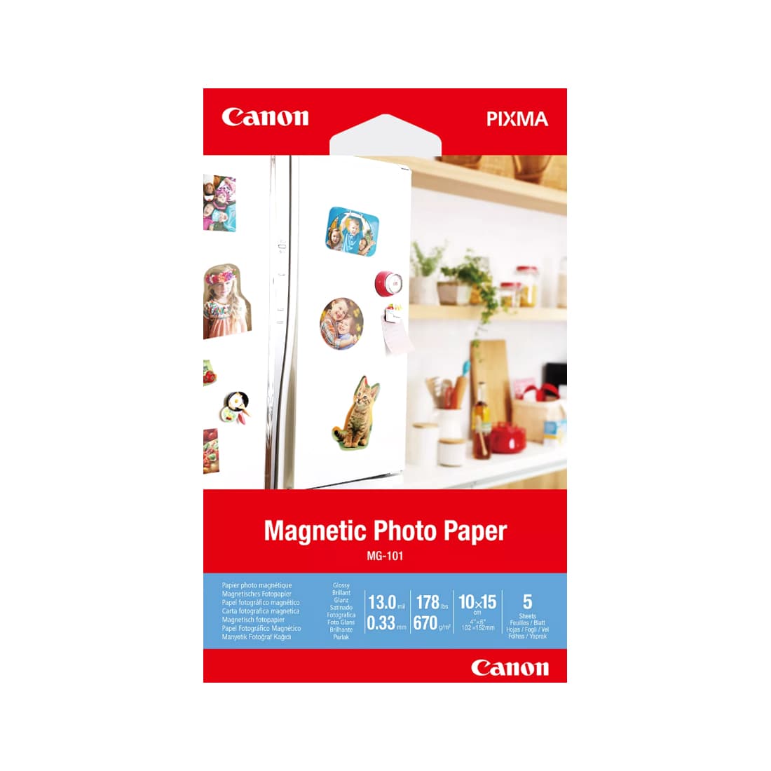 Магнитная фотобумага, Canon, MG-101, 4x6, 5 шт., 3634C002AA