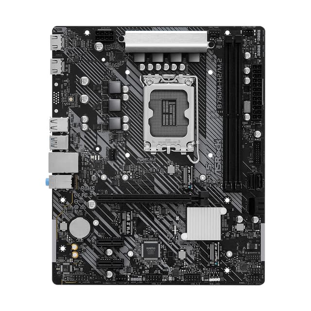 Материнская плата, ASRock, B760M-H2/M.2 (4710483944215), LGA1700, iB760, 2xDDR5 5200/5600/7200+(OC), 4xSATA3, 2xM.2 (PCI-E 4.0x4), Raid, 2xHDMI, 1xPCI-Ex16, 2xPCI-Ex1, mATX