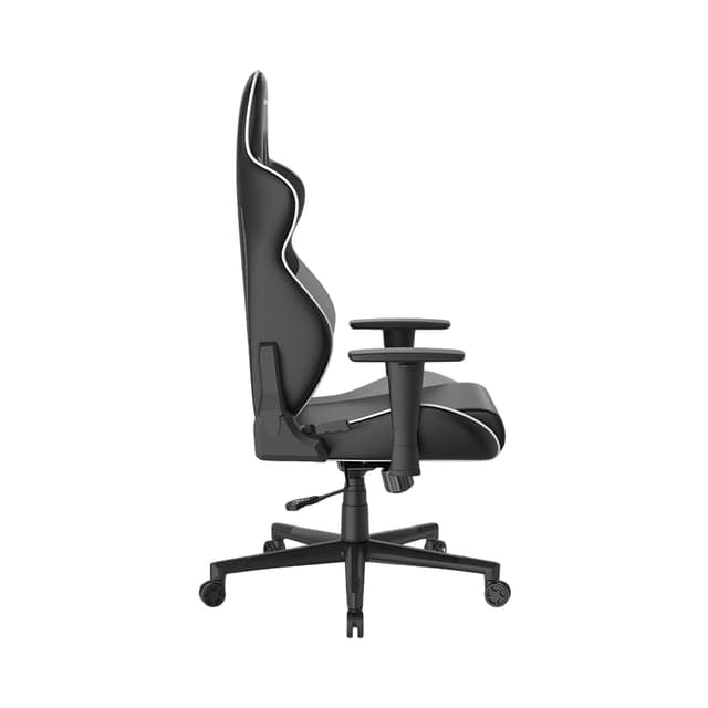 Игровое компьютерное кресло, DX Racer, GC/LGN23LTCLTA/NW, Gladiator series, Рекомендуемый рост: до 190 см, Рекомендуемый вес: до 115 кг, Эко-кожа и винил PU,PVC, Вид наполнителя: губчатая пена высокой плотности (54 кг/м), Металлическая основа кресла, Механизм качания: топ-ган, Крестовина из нейлона, Черно-Белый