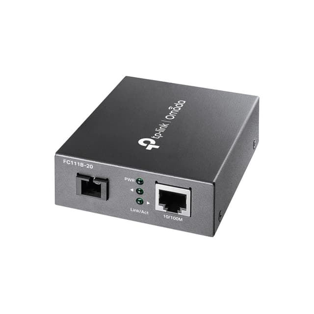 Медиаконвертер, TP-Link, FC311B-20, WDM, с 1 портом 10/100/1000 Мбит/с, с разъемом SC (ТХ: 1550 нм. RX: 1310 нм) для одномодового оптического кабеля (до 20 км)