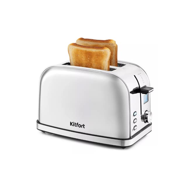 Тостер, Kitfort, КТ-2036-6, Мощность 950 Вт, Ёмкость 2 тоста одновременно, Цвет серебристый