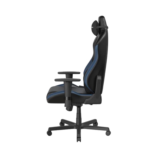 Игровое компьютерное кресло, DX Racer, GC/LHE23LTALTC/NI, Hammer series, Грузоподъемность рек: 115 кг, Рекомендуемый рост: 190 см. Эко-кожа PU, Металлическая основа кресла, Механизм качания: топ-ган, Нейлоновые колеса,Черно-синий