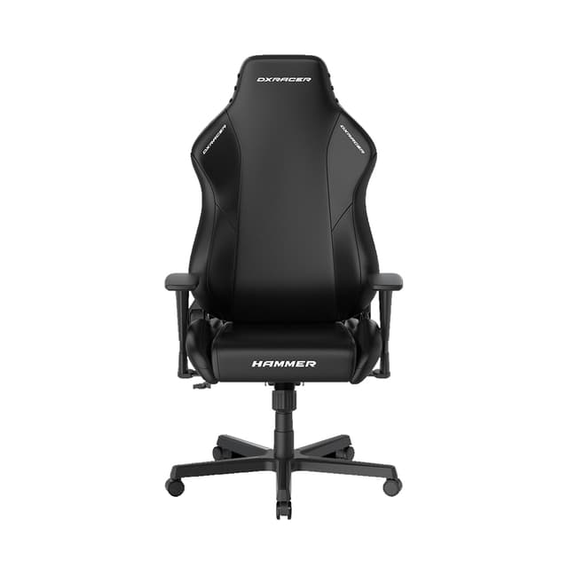 Игровое компьютерное кресло, DX Racer, GC/LHE23LTA/N, Hammer series, Грузоподъемность рек: 115 кг, Рекомендуемый рост: 190 см. Эко-кожа PU, Металлическая основа кресла, Механизм качания: топ-ган, Нейлоновые колеса,Черный