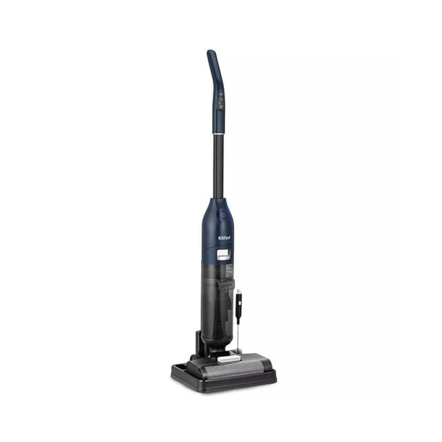 Беспроводной вертикальный моющий пылесос, Kitfort, КТ-5248, Сухая и влажная уборка, Объем пылесборника 0.55л, Бак для жидкости 0.6л, Время работы 34 мин, Время зарядки 5.5ч, Функция самоочистки, Голосовой помощник,Турбощетка, Мощность 120 Вт, Длина шнура блока питания 1.8м, Синий/Черный