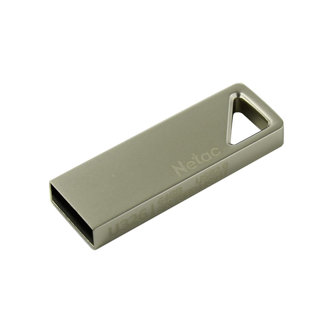 USB-накопитель, Netac, NT03U326N-064G-20PN, 64GB, USB2.0 Серебристый