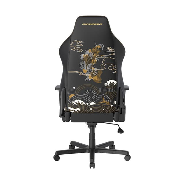 Игровое компьютерное кресло, DX Racer, GC/LHE23LTA/KOI, Hammer series, Грузоподъемность рек: 115 кг, Рекомендуемый рост: 190 см. Эко-кожа PU, Металлическая основа кресла, Механизм качания: топ-ган, Нейлоновые колеса,Черный