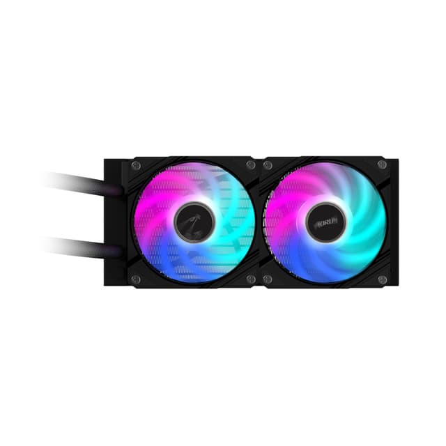 Кулер для процессора, Gigabyte, GP-AORUS WATERFORCE II 240 (4719331553999), Intel 115x, 1200, 1700, AMD AM5, AM4, 2*120мм ARGB вентилятора, 800~2300 об/мин +/-10%, Воздушный поток 64.95 фут/мин, TDP 240 Вт, Чёрный