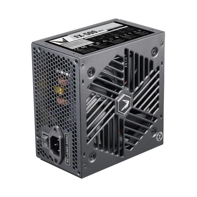 Блок питания, Formula V, FX-500, 500W, ATX, APFC, 20+4 pin, 4+4pin, 4*Sata, 3*Molex, 1*PCI-E 6+2 pin, Вентилятор 12см, Кабель питания, Чёрный