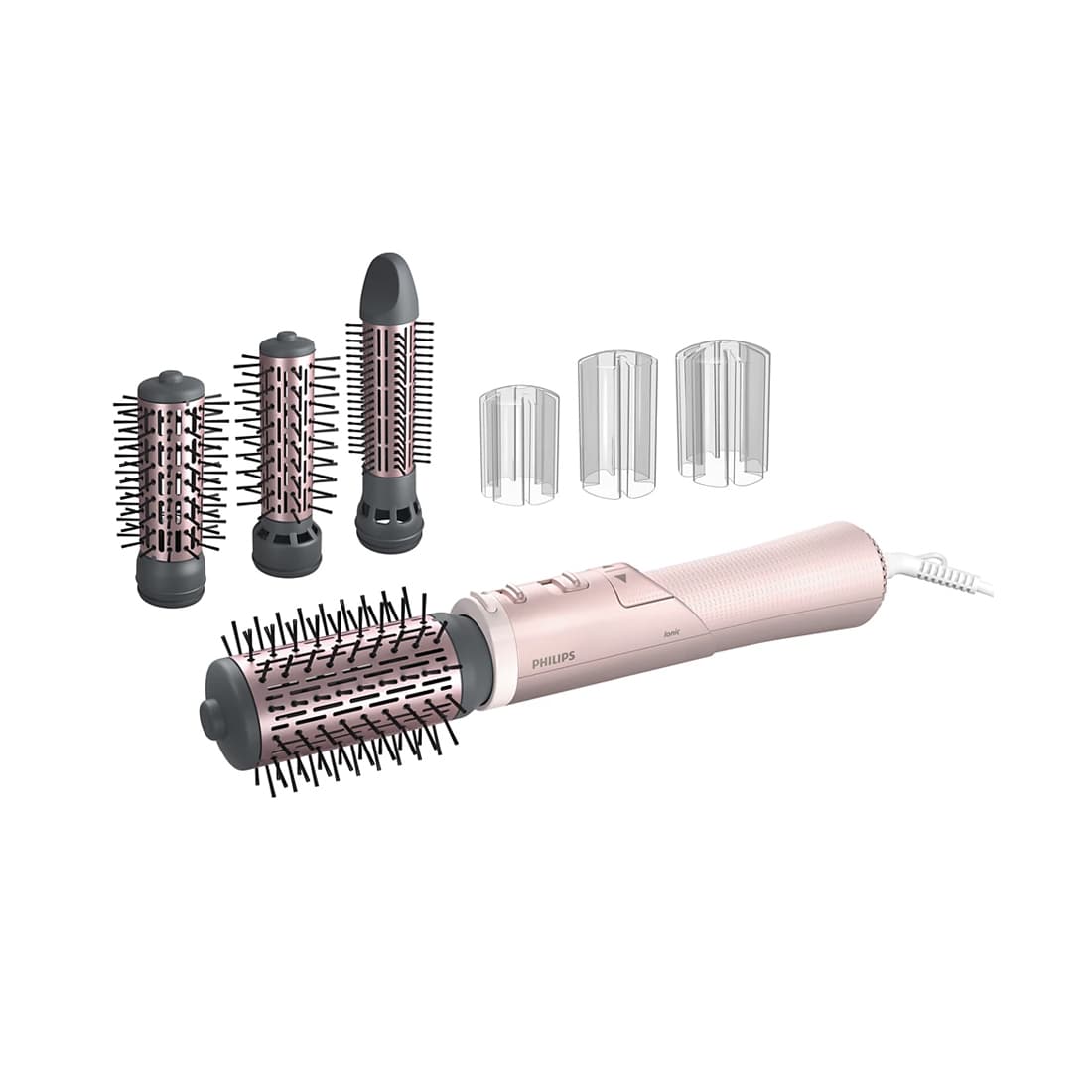 Вращающаяся фен-щётка, Philips, Серии 7000 BHA735/00, Мощность 1000 Вт, Турмалиновое керамическое покрытие, 3 режима нагрева, 2 скорости, Ионизация, Цвет розовый