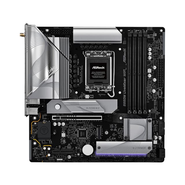 Материнская плата, ASRock, B860M LIVEMIXER WIFI (4711581490314), LGA1851, B860, 4xDDR5 4400/4800/5600/8666+(OC), 4xSATA3, 3xM.2 (PCI-E 4.0x4), Raid, 1xHDMI, 1xIntel® Thunderbolt™ 4, 1xPCI-Ex16, 1xPCI-Ex4, WiFi, mATX