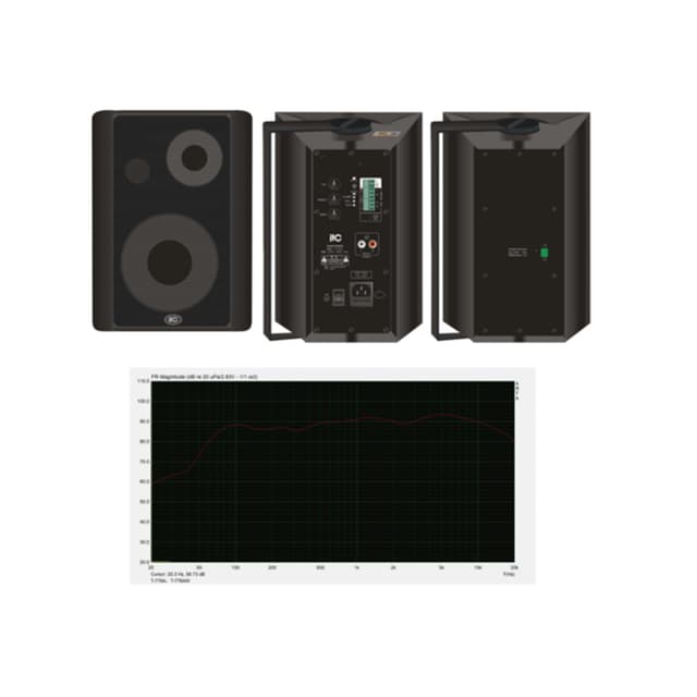 Громкоговоритель настенный, активный, ITC, T776A, Активный + пассивный (25Вт  2 @ 8),Двухполосный (6" + 1.5"),ABS-корпус, металлическая решётка, кронштейн,Чёрный цвет
