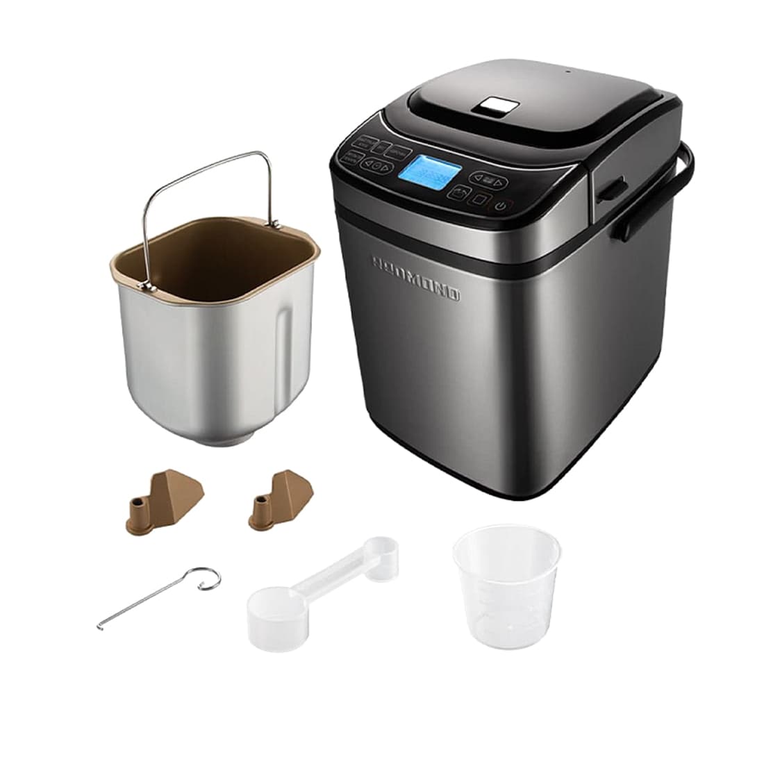 Хлебопечь, Redmond, RBM-M1921, 550 Вт, ЖК дисплей, Количество программ 25, Таймер, Материал корпуса металл/пластик, Размер выпечки 500/750гр, Выбор корочки, Черный