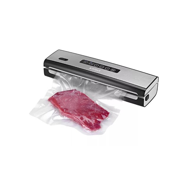 Вакууматор, Kitfort, КТ-1510, Кнопочное управление, Мощность 130 Вт, 2 режима работы, Ширина рулона / пакета 29 см, Черный, Стальной