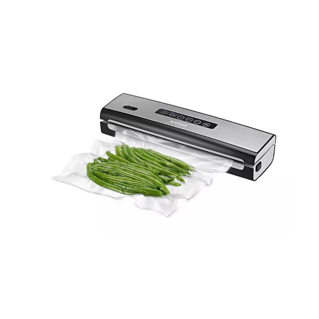 Вакууматор, Kitfort, КТ-1510, Кнопочное управление, Мощность 130 Вт, 2 режима работы, Ширина рулона / пакета 29 см, Черный, Стальной