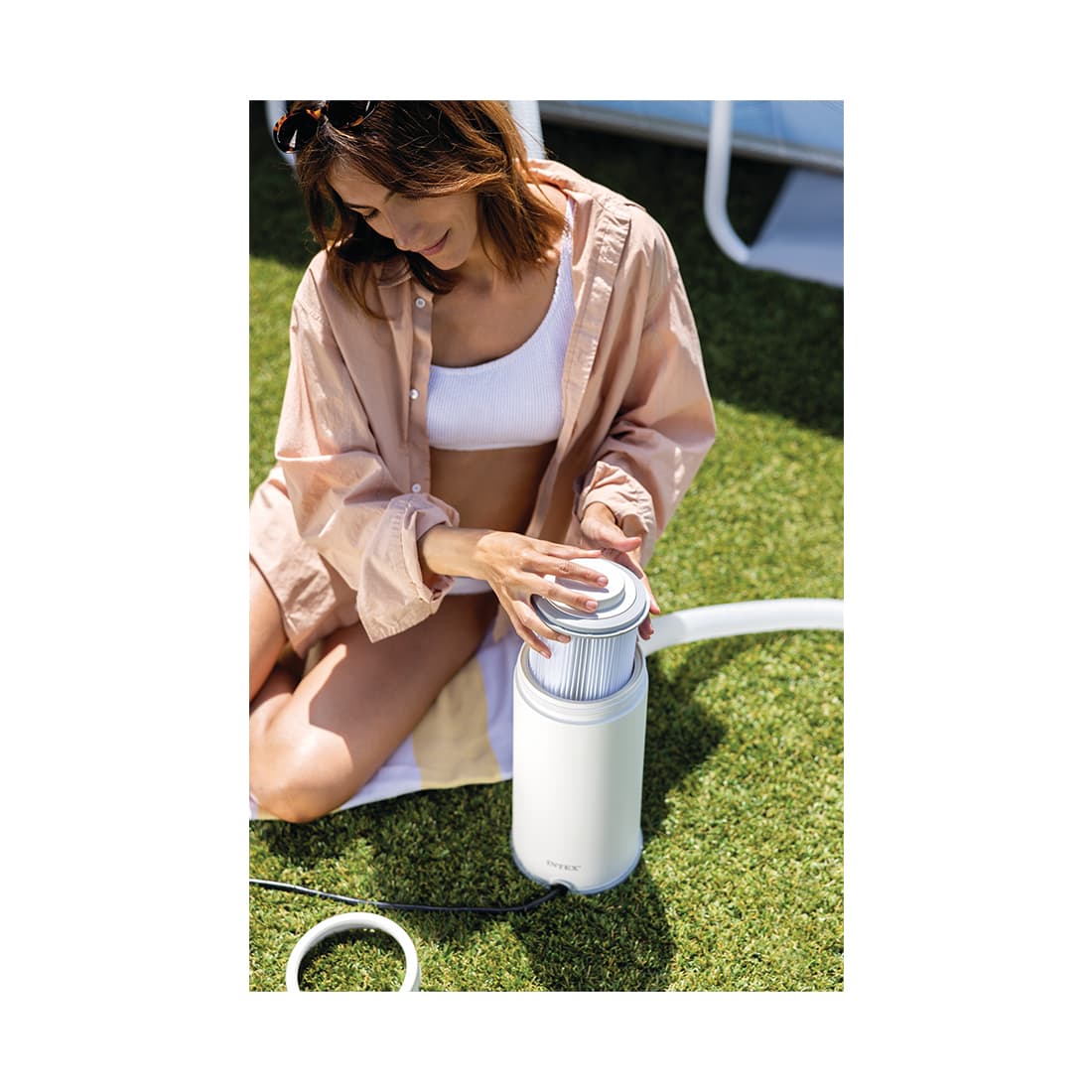 Фильтрующий насос Krystal Clear для бассейнов, INTEX, 26604, Пластик, 2006 л/час., Серый, Цветная коробка