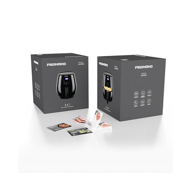 Аэрогриль, Редмонд, AG1902, Объем 3.1л, 7 автоматических программ, Температура нагрева 80-200°С, Сенсорный, Таймер,Мощность 1500 Вт, Черный