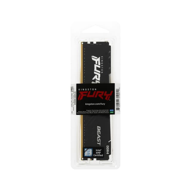 Модуль памяти, Kingston, FURY Beast KF432C16BB/8WP, DDR4, 8GB 3200MHz Чёрный, DIMM <PC4-25600/3200MHz>