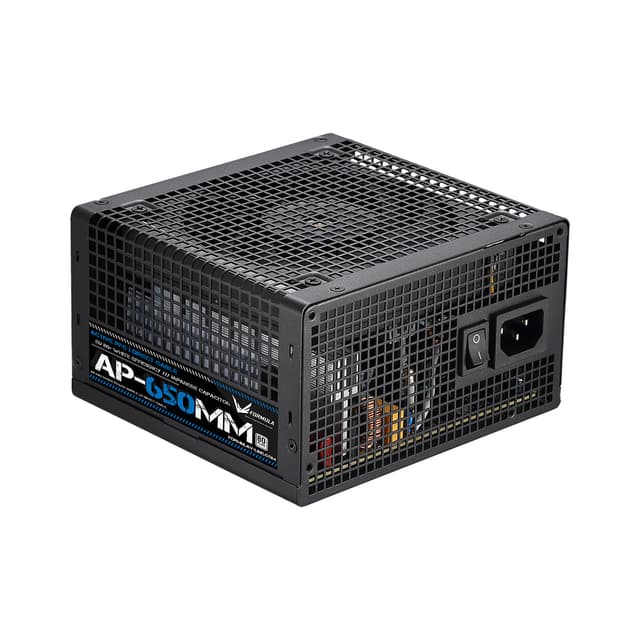 Блок питания, Formula V, AP-650MM, 650W, ATX, APFC, 20+4 pin, 4+4pin, 6*Sata, 2*Molex, 2*PCI-E 6+2 pin, Вентилятор 12см, Кабель питания, Чёрный