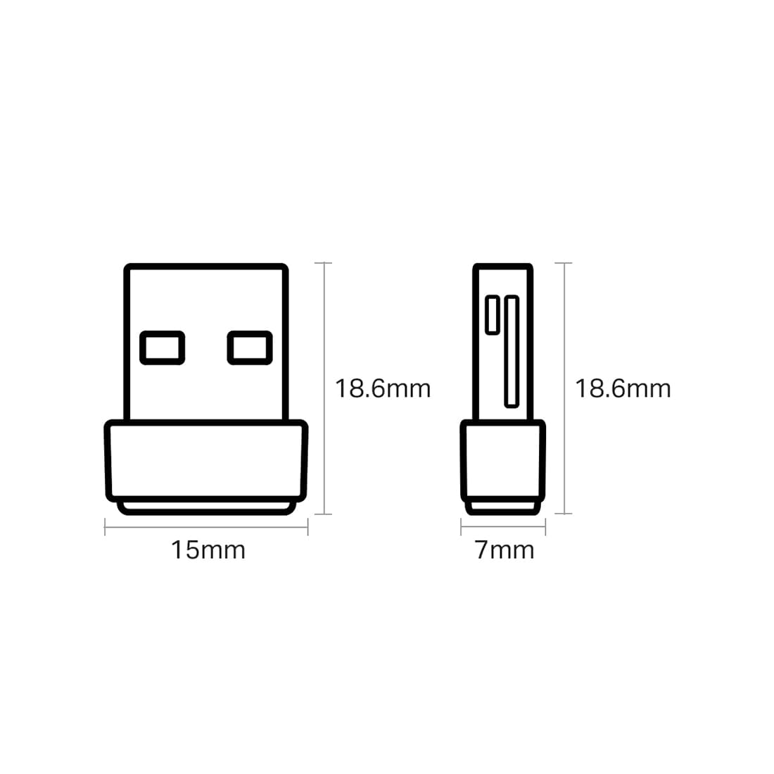 USB-адаптер, TP-Link, Archer T2U Nano, 2.4/5 ГГц, 633M, USB 2.0