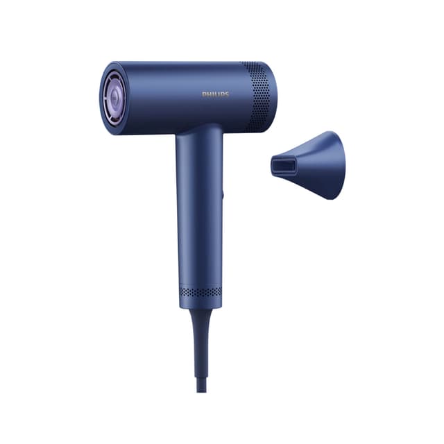 Фен, Philips, Серии 8000 BHD839/00 ,DC-мотор, Мощность 1400 Вт , Магнитный диффузор, 3 скорости, 7 температурных режимов, Режим автоочистки, Длина шнура 2 м, Цвет синий