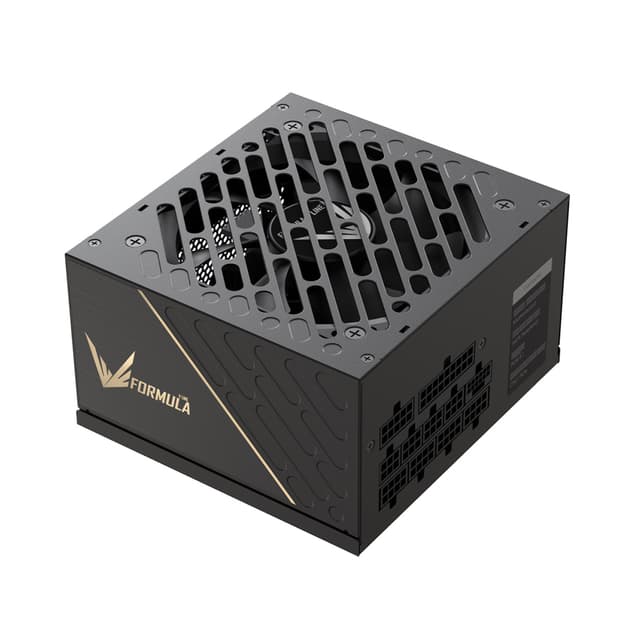 Блок питания, Formula V, FV-750GM, 750W, ATX 3.1, Gold, APFC, 20+4 pin, 2*4+4pin, 8*Sata, 3*Molex, 3*PCI-E 6+2 pin, 1*(16Pin)12VHPWR, Модульный, Вентилятор 12см, Кабель питания, Чёрный