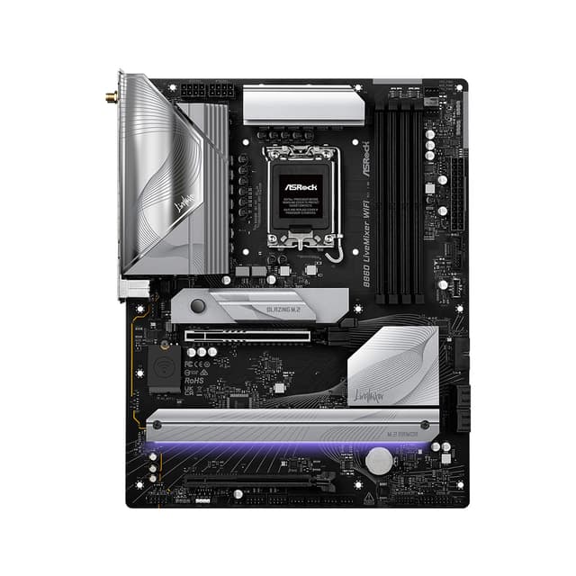 Материнская плата, ASRock, B860 LIVEMIXER WIFI (4711581490147), LGA1851, B860, 4xDDR5 4400/4800/5600/8666+(OC), 4xSATA3, 3xM.2 (PCI-E 4.0x4), Raid, 1xHDMI, 1xIntel® Thunderbolt™ 4, 2xPCI-Ex16, WiFi, ATX