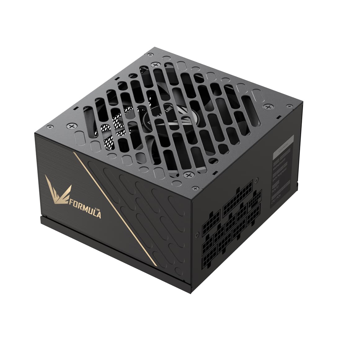 Блок питания, Formula V, FV-1200GM, 1200W, ATX 3.1, Gold, APFC, 20+4 pin, 2*4+4pin, 8*Sata, 3*Molex, 3*PCI-E 6+2 pin, 1*(16Pin)12VHPWR, Модульный, Вентилятор 12см, Кабель питания, Чёрный