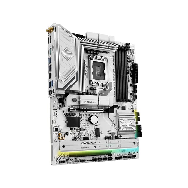 Материнская плата, ASRock, B860 STEEL LEGEND WIFI (4711581490123), LGA1851, B860, 4xDDR5 4400/4800/5600/8666+(OC), 4xSATA3, 4xM.2 (3*PCI-E 4.0x4, 1*PCI-E 4.0x2), Raid, 1xDP, 1xHDMI, 1xIntel® Thunderbolt™ 4, 2xPCI-Ex16, WiFi, ATX