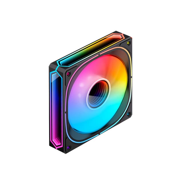 Вентилятор для компьютерного корпуса, Jonsbo, FR-505B, FR-505B Black, ARGB 120мм, 800-1800 об/мин, 47.2CFM, 30dB(A), 4pin PWM/3pin ARGB, 120*120*25мм, Черный