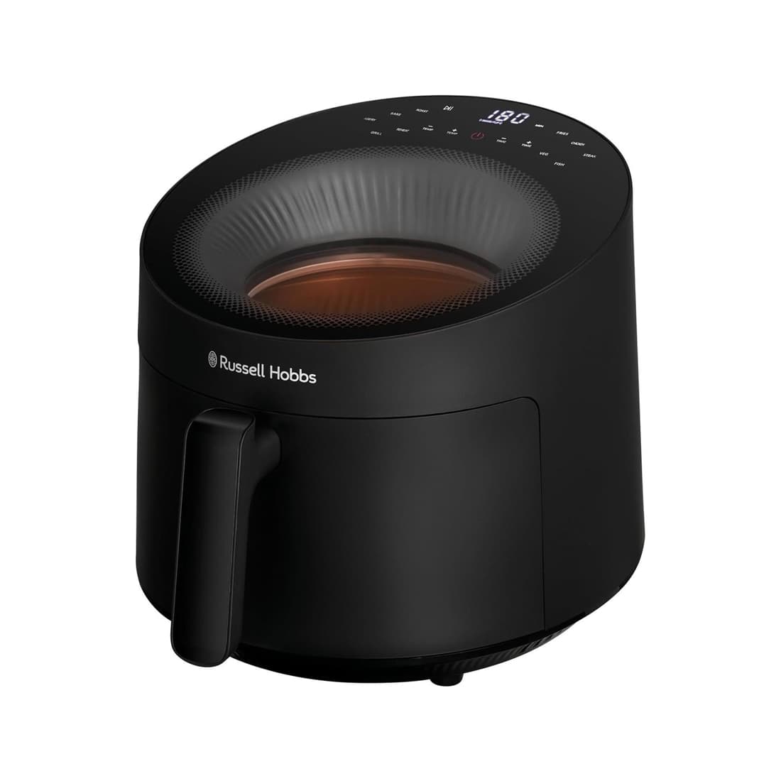 Аэрогриль, Russell Hobbs, 27420-56, Объем чаши 5л, 10 программ, Температура нагрева до 200°С, Мощность 1500 Вт, Черный