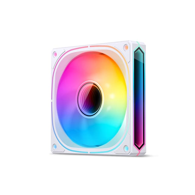 Вентилятор для компьютерного корпуса, Jonsbo, FR-505W, FR-505W White, ARGB 120мм, 800-1800 об/мин, 47.2CFM, 30dB(A), 4pin PWM/3pin ARGB, 120*120*25мм, Белый