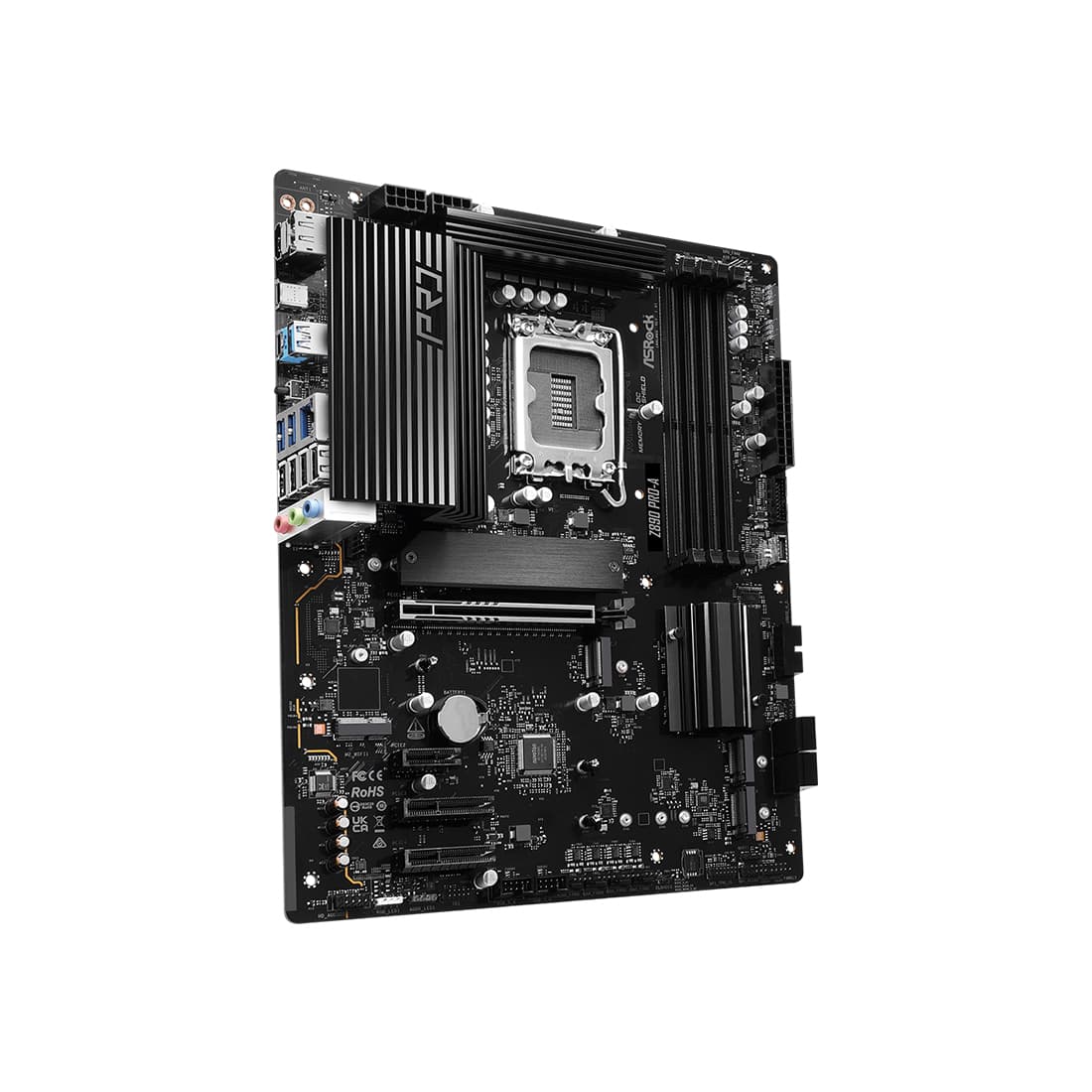 Материнская плата, ASRock, Z890 PRO-A (4710483947537), LGA1851, iZ890, 4xDDR5 4400/4800/5600/9066+(OC), 4xSATA3, 4xM.2 (3*PCI-E 4.0x4, 1*PCI-E 4.0x4 & SATA), Raid, 1xHDMI, 1xDP, 1xIntel® Thunderbolt™ 4, 1xPCI-Ex16, 1xPCI-Ex1, 2xPCI-Ex4, ATX
