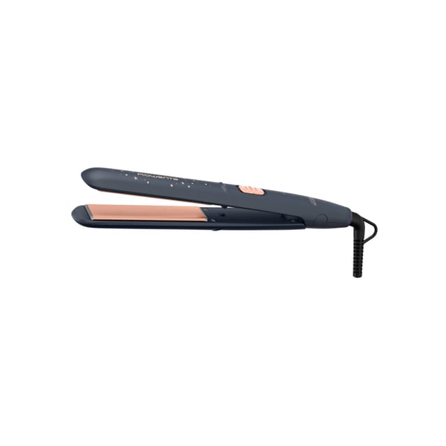 Выпрямитель, Rowenta, SF1831F0, 2 режима, Плавающие пластины, Темп нагрева 180-210С, Время нагрева 45 сек, Керамическое покрытие, Длина шнура 1.8м, Мощность 45 Вт, Синий/Бронзовый