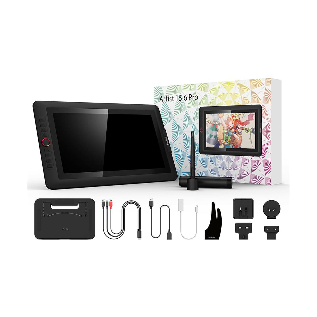Графический планшет, XP-Pen, Artist 15.6 Pro, DPI 1920x1080, Чувствительность к нажатию 8192, Рабочая область 344.16*193.59 мм., Чёрный