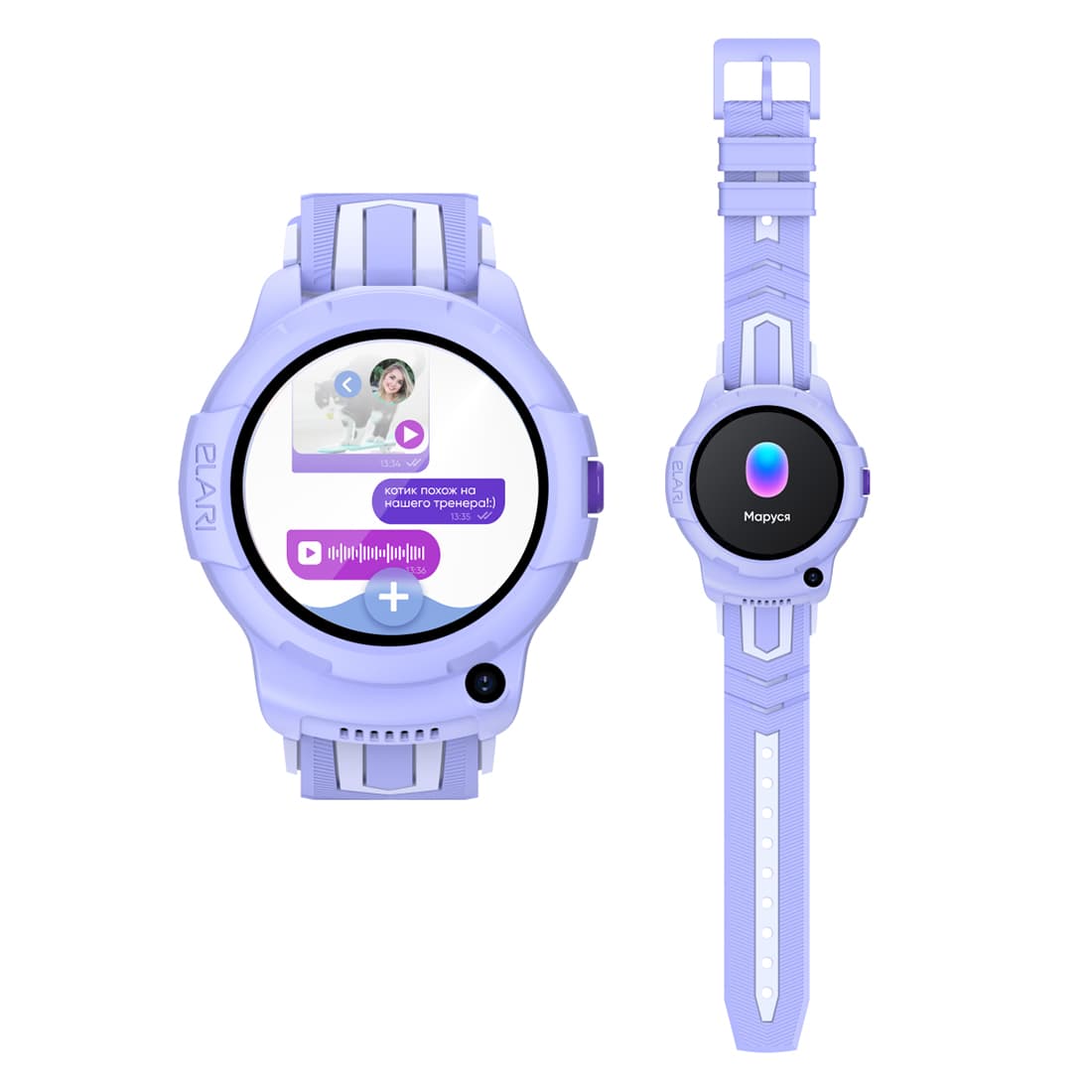 Смарт часы, Elari, 4G Wink, IPS дисплей 1.3 дюйма, Разрешение 240 х 240, Водонепроницаемые (IP67), Аккумулятор 605 мАч, Время работы до 7 дней, Лиловый